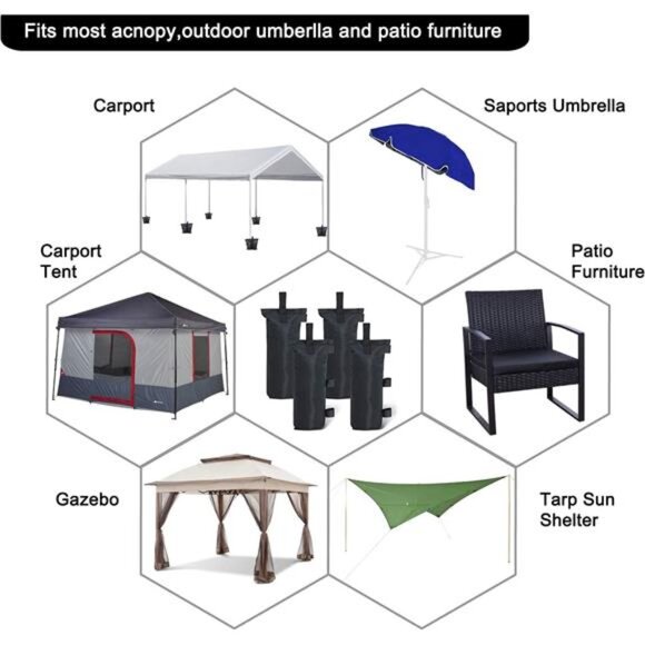 Weights Set of 4-120LBS Sand Bags for Pop up Tent, Weight Bags - Picture 6 of 14